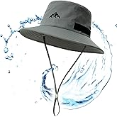 TOP-EX L/XL/XXL UV50+ Waterproof Bucket Sun Hat for Fishing Golf Hiking All-Weather Outdoor Rain Hat Stiff Brim