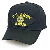 VetFriends.com US Army Official Licensed Premium Quality Veteran Hat with Embroidered Eagle Crest Patch| Army Vet Gift Military Army Baseball Cap