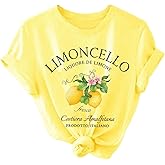 SOLY HUX Women's Lemon Shirts Short Sleeve Crew Neck Graphic Tees Summer T-Shirt Vacation Tops
