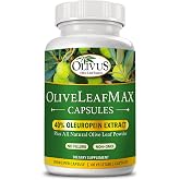 OliveLeafMAX Olive Leaf Extract (40% Oleuroepin) + Organic Olive Leaf Powder + No Fillers + 60 Vegetarian Capsules + Sourced from Spain and Manufactured in USA at GMP Facility