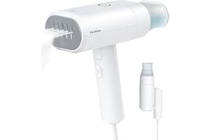 HAWKAM Steam Iron, 2-in-1 Steam Irons, Portable Compact Travel Steamer with 220ml Water Tank, 2 Steam Levels, Fast Heat-up, Foldable Clothing Steamer for Home and Travel (120V Only), White