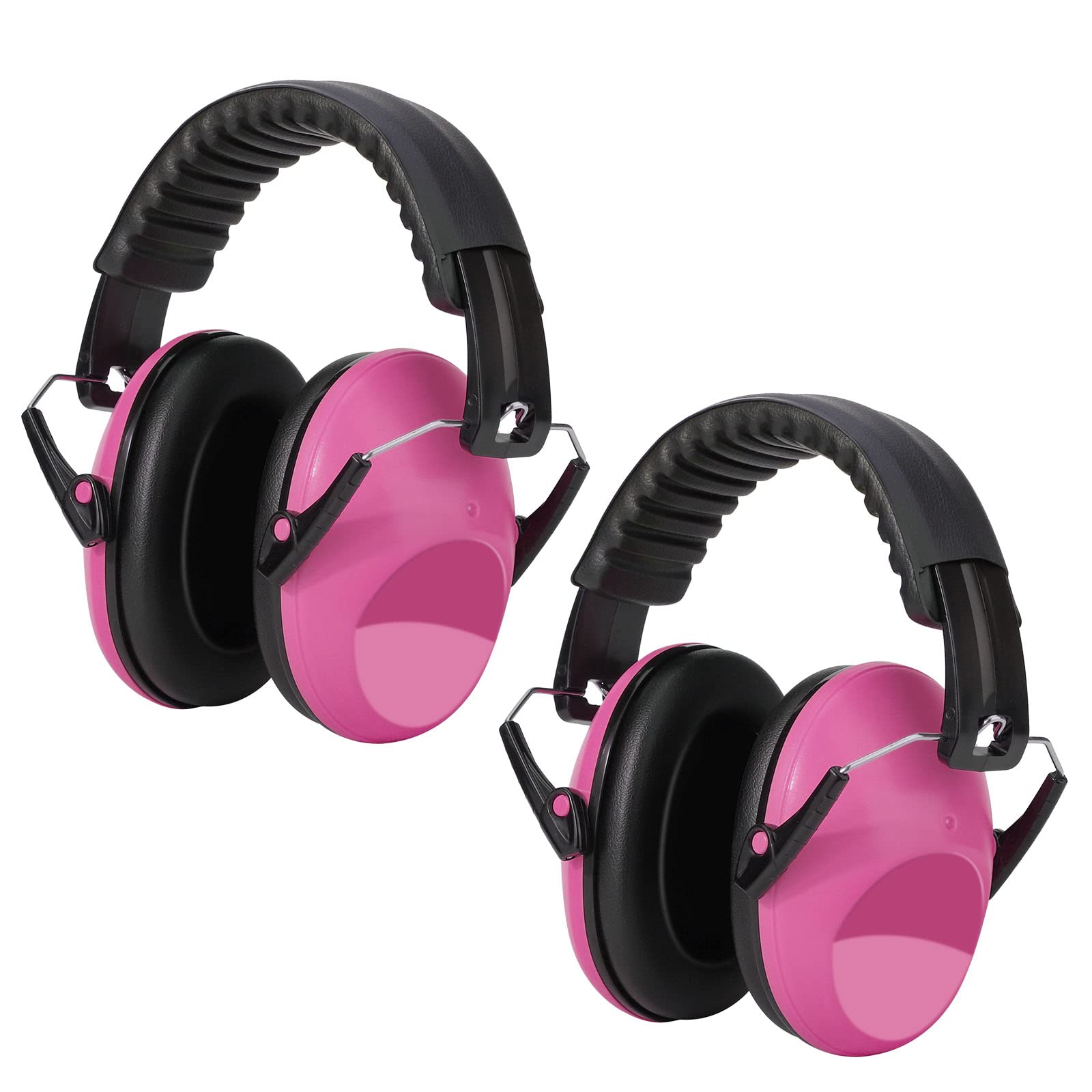 Kriogor 2 Pack Ear Defenders Children,26dB SNR Soft Kids Ear Defenders Noise Cancelling Headphones, Adjustable Ear Protectors Hearing Protection Earmuffs for Autism Airport Study Shooting (Rose Red) — image 1