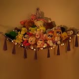 VISATOR Teddy Macrame Hamock for Stuffed Animals Purple Storage Net with LED view 8