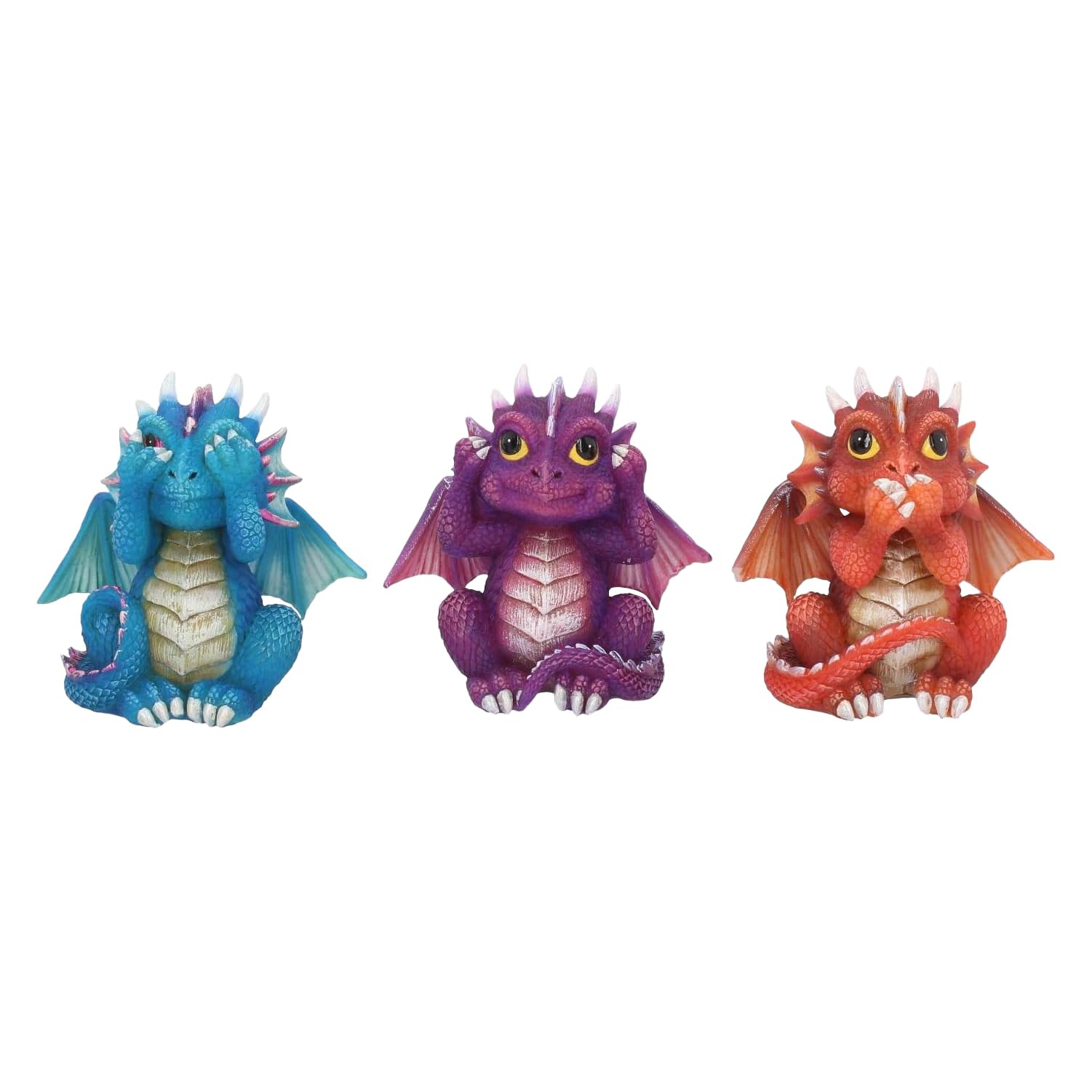 Nemesis Now B3756K8 Three Wise Dragonlings Figurine 8.5cm Red, Resin