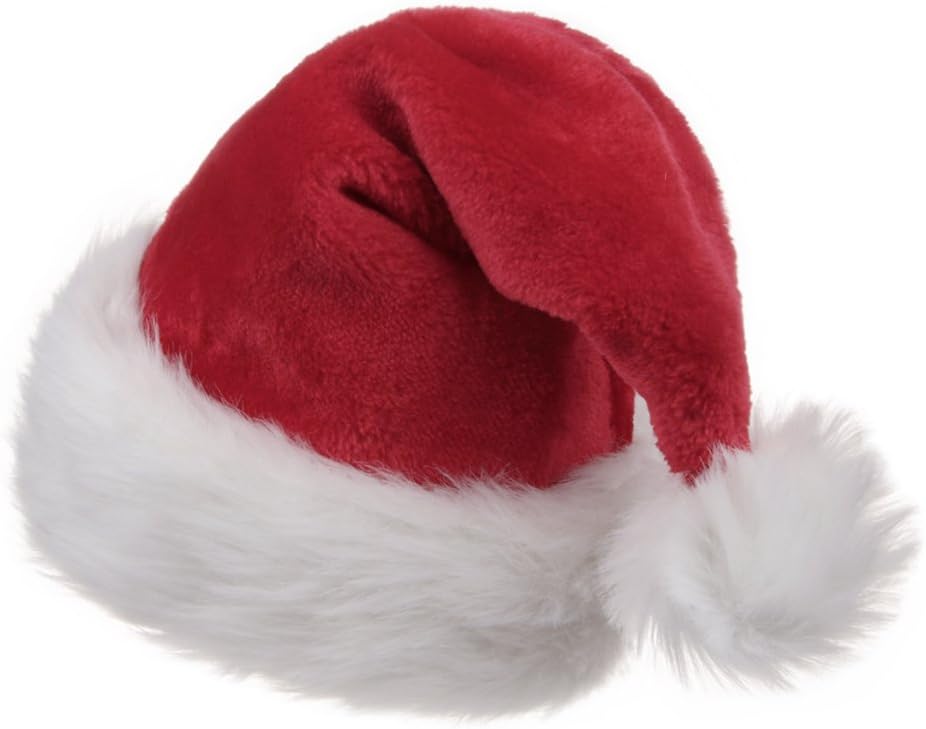 B-Land Unisex-Adult's Santa Hat, Velvet Christmas Hat With Plush Trim &and Comfort Liner: Kitchen & Dining