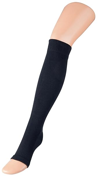 SOCKS PUR STÜTZ KNIESTRUMPF 'FUSSZEHEN OFFEN' (43/46, schwarz)