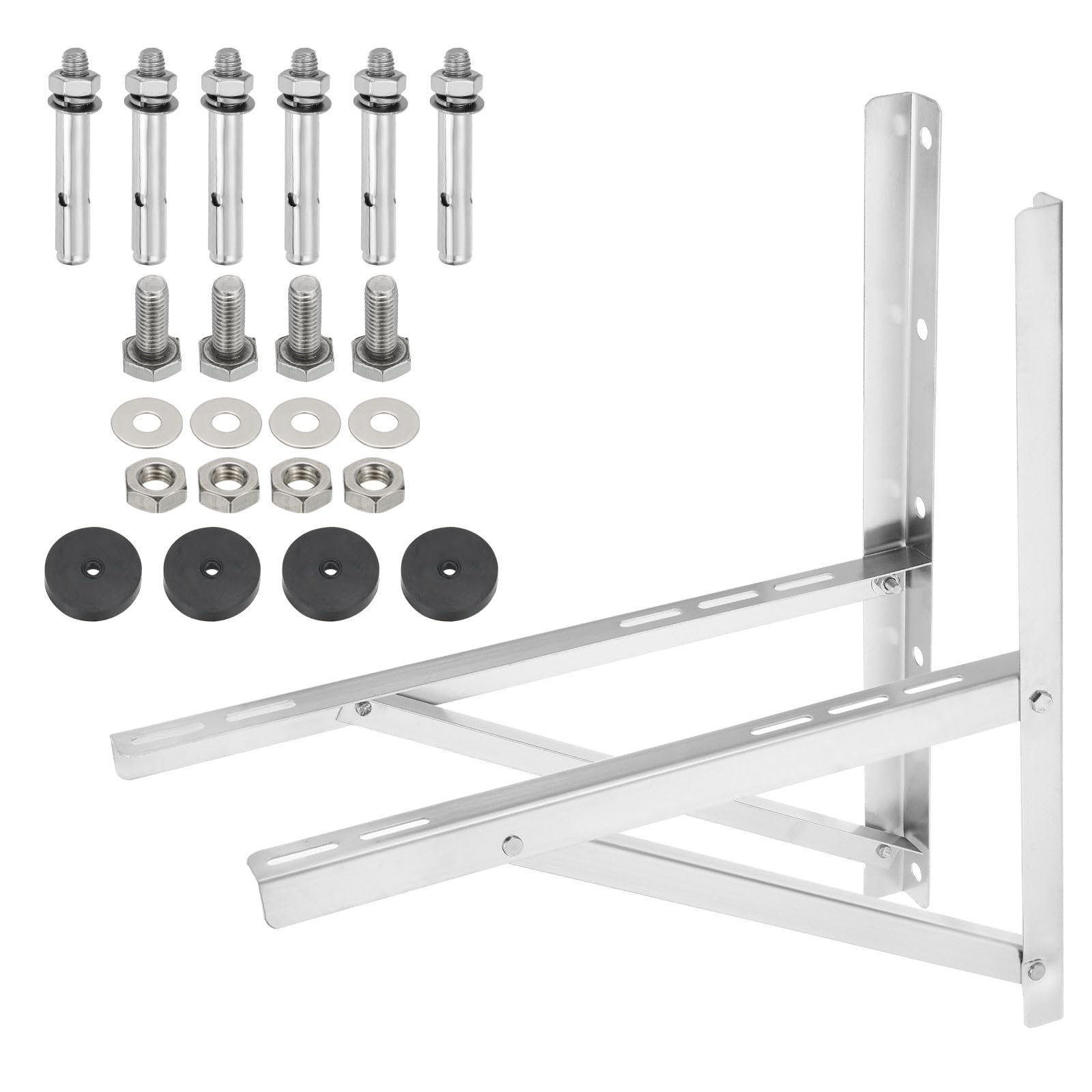 PATIKIL 9000-36000BTU Wall Mounting Bracket for Mini Split Air Conditioner, 1Set Foldable Stainless Steel Stand Support Condenser Up to 660lbs for Hanging