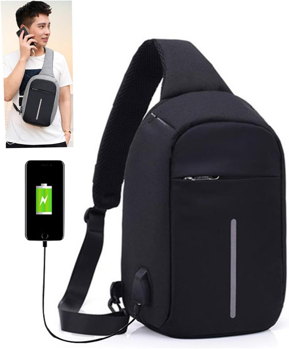 Qutool Canvas Messenger Sling Bag Chest Shoulder Backpack Crossbody Travel Outdoor Bags