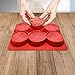 Slicktronix Burger Press Premium Grade- with Free 100 Patty Paper- Best 6 in 1 Hamburger Patty Maker- Essential BBQ Grill Accessory for Your Home Kitchen- Makes Perfect Patties Every Time- Red