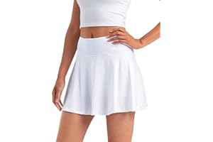 Stelle Women's High Waisted Pleated Tennis Skirts Golf Skorts with Inner Shorts for Athletic Running Workout Pickleball