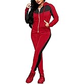 Bealin Women's Jogging Sets 80s 90s Two Piece Outfits Sweatsuit Long Sleeve Zip Tops and Sweatpants Workout Tracksuit Sets