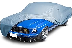 iCarCover Custom Car Cover for Ford Mustang 1969-1973 Waterproof All-Weather Rain Snow UV Sun Protector Full Exterior Indoor Outdoor Car Cover