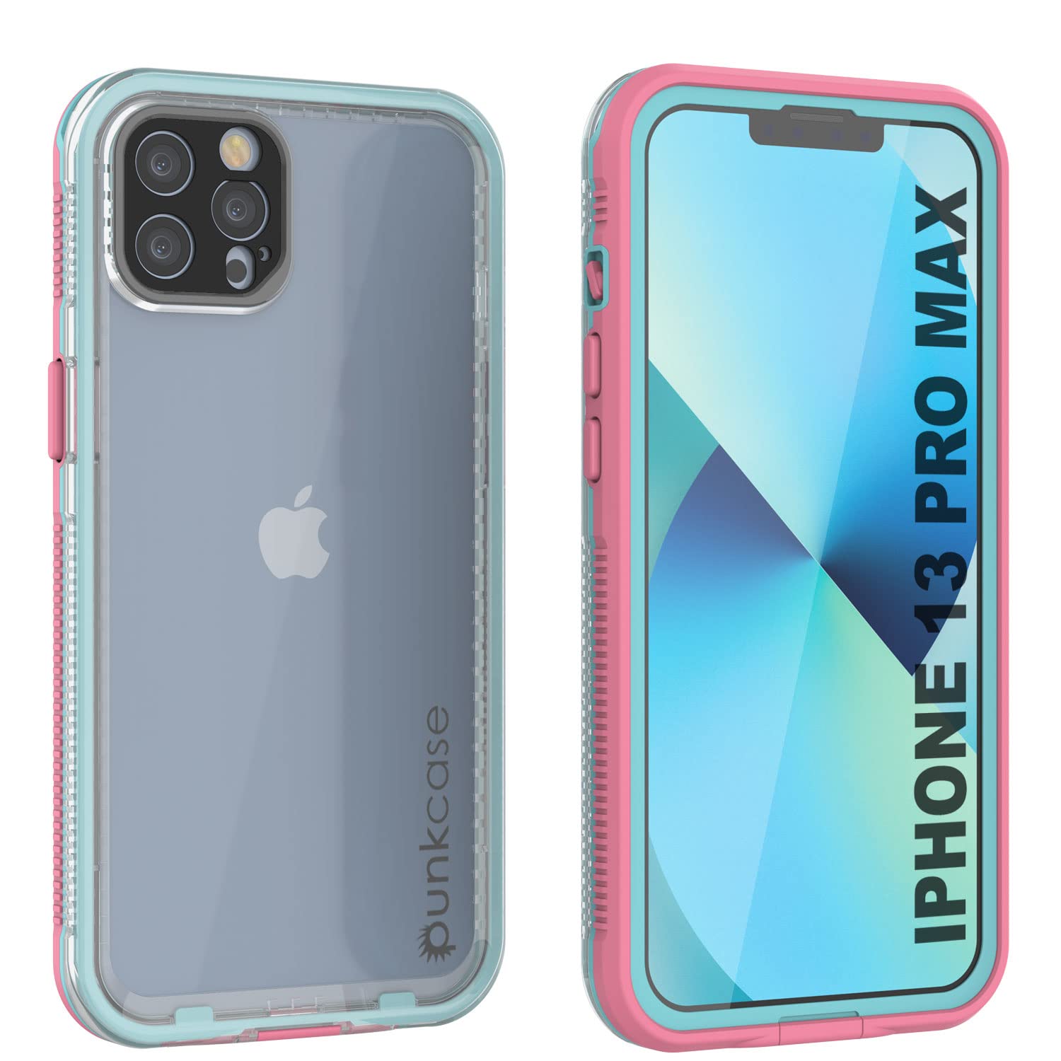 Punkcase iPhone 13 Pro Max Waterproof Case [Aqua Series] [Slim Fit] [IP68 Certified] [Shockproof] [Dirtproof] [Snowproof] Armor Cover W/Transparent Back for iPhone 13 Pro Max (2021) (6.7") [Pink]