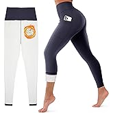 CHARMKING Women's Fleece Lined Thermal Leggings High Waisted Winter Yoga Pants with Pockets | Cold Weather Compression Tights