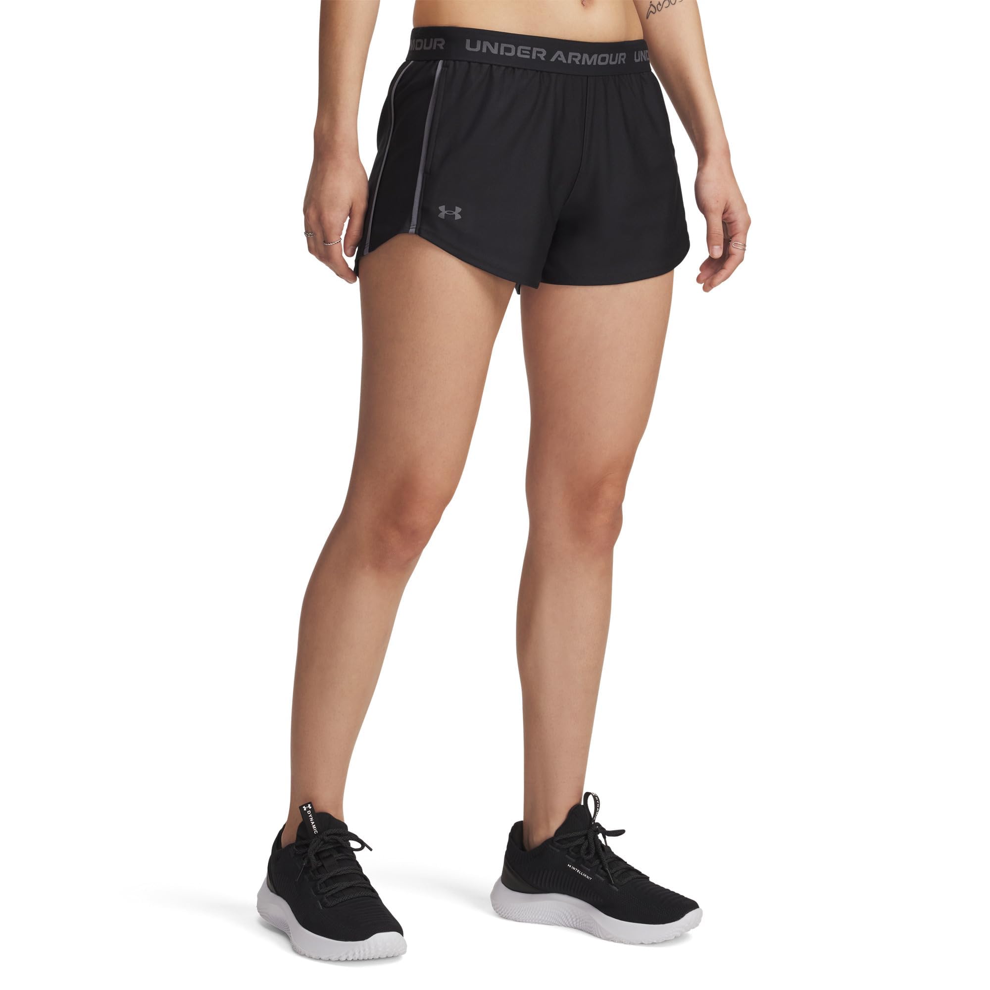 Under Armour Womens Tech Play Up Shorts, (001) Black / / Castlerock, Small