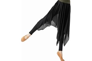 Qsuccua Women's Latin Dance Pants Modern Dance Pants Chiffon Training Clothes