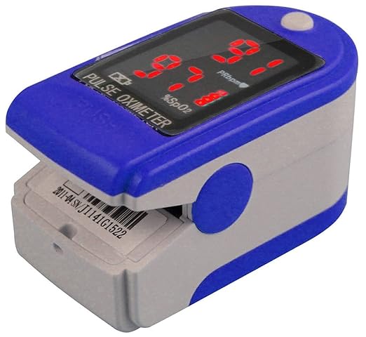 Fingerpulsoximeter CMS-50 DL Herzfrequenzmesser SPO2 Sauerstoffsättigung Messung mit LED Display incl. Batterien/Tasche/Schut