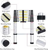 Multibao 2.6m Telescopic Ladder 9 Rungs 150kg Aluminium Extension view 3