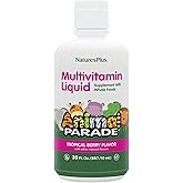 NaturesPlus Animal Parade Source of Life Children's Liquid Multivitamin - Tropical Berry Flavor - 30 fl oz - Whole Food Supplement - Vegetarian, Gluten-Free - 60 Servings