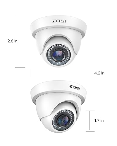 ZOSI 4Pack 2MP 1080P HD Security Cameras, 80ft Night Vision, IP66