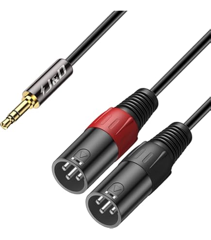 JOMLEY Câble Répartiteur Double XLR Femelle Vers Y De 3,5 Mm, XLR Femelle Asymétrique Vers Mini Jack TRS Stéréo 1/8", Interconnexion Audio Pour Micro - 1 M