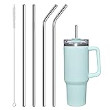 AUAUY 4 PCS Stainless Steel Replacement Straws for