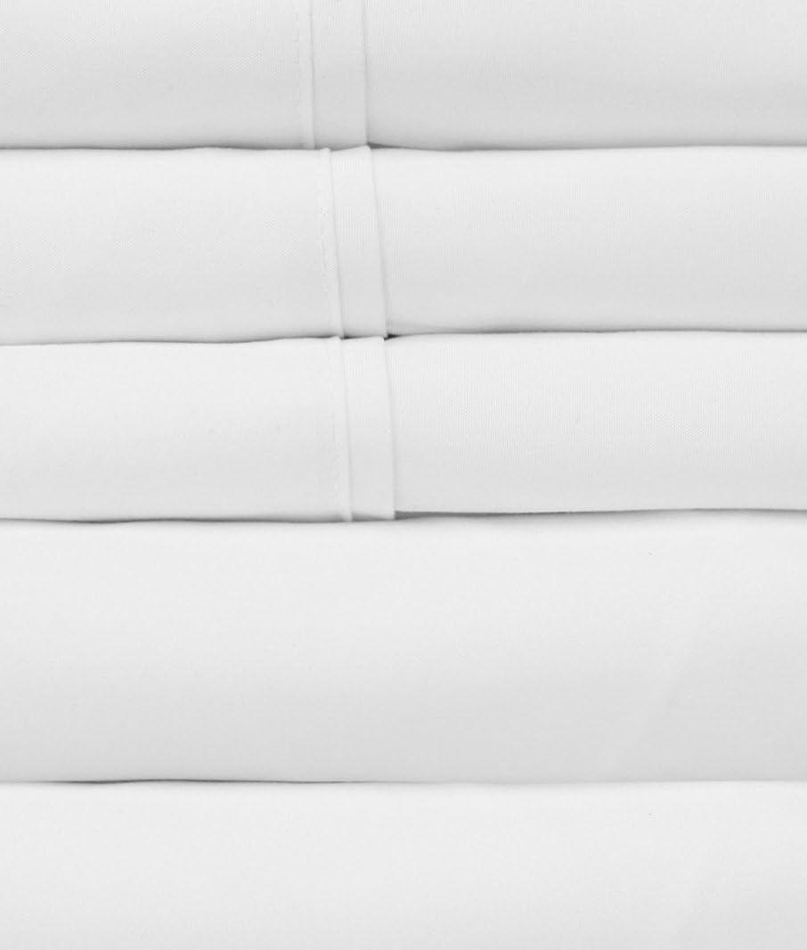 Sweet Home Collection Queen Sheets-6 Piece 1500 Thread Count Fine Brushed Microfiber Deep Pocket Set-EXTRA PILLOW CASES, VALUE, White: Home & Kitchen