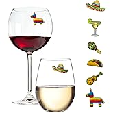 Simply Charmed Cinco de Mayo Fiesta and Margarita Drink Charms - Magnetic Wine Glass Markers and Party Supplies