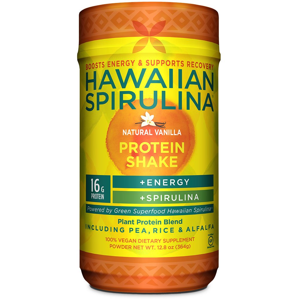 Hawaiian Spirulina Plant Protein Shake, 12.8 Ounce 16 Gram Protein
