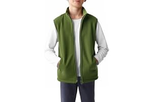 Haloumoning Boys Polar Fleece Vest Kids Full-Zip Lightweight Sleeveless Jacket Fall Winter Warm Outwear 5-14 Years