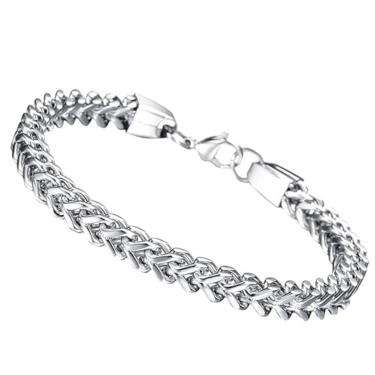 cupimatch 6 mm Breite Panzerkette Armband für Männer Frauen Silber Ton Edelstahl hohe Poliert 22 cm