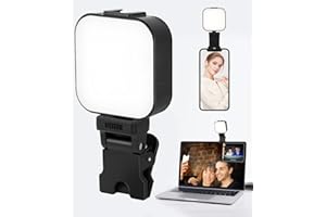 ACNCTOP 64 LED Rechargeable Selfie Light - 5 Lighting Mode Phone Ring Light Mini Portable Clip on Fill Lights for iPhone, Cell Phone, Laptop, TikTok, Selfie, Video Conference, Camera