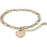 Alex and Ani Heart Charm Double Paperclip Chain Braclet