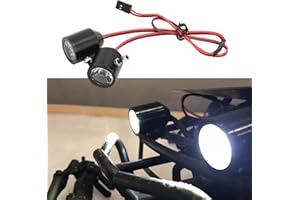 SHYEKYO RC LED Ligth Kit, Super Bright RC Light, Easy to Install RC Car Light Bright with Aluminum Alloy Housing, Receiver Powered Spotlight for RC Car Crawler Truck Kids Toy Vehicle 3W, 5‑7V