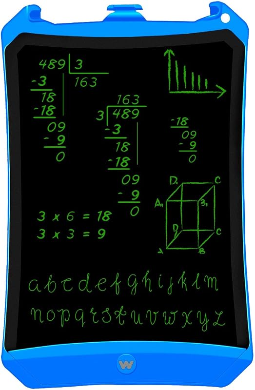 Smart Pad 90 Azul - Quadro branco eletrónico, tablet de escrita de 9", tom verde, sensor de pressão (10-200g), bateria CR2016, ímanes de frigorífico, cor azul