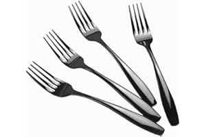 Wekioger Stainless Steel Black Dinner Forks, Set of 12
