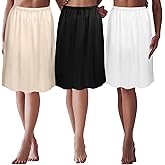 Zhanmai 3 Pieces Half Slips, Womens Slip for Under Dresses Extenders Skirt Half Slip Satin Anti Static Lace Long Underskirt