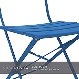 Grand Patio 3 Piece Folding Bistro Set Peacock Blue Weather Resistant view 6
