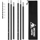 ONETIGRIS Upgraded Tent Poles Set of 2, Adjustable Aluminum Tarp Poles | Set of 2 adjustable telescoping aluminum poles for tents, tarps, canopies, awnings, shelters and outdoor camping