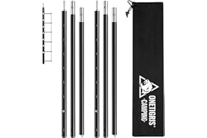 OneTigris Upgraded Tent Poles – Set of 2 Adjustable Telescoping Tarp Poles, Aluminum Replacement Poles for Tent, Tarp, Canopy