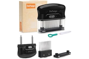 DePango Meat Tenderizer, Meat Tenderizer Needle with Heavy-Duty Stainless Steel 48 Blades for Steak/Chicken Breast/Pork/Beef,