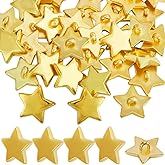 GORGECRAFT 1 Box 40Pcs Plastic Pentagram Star Buttons Decorative Small Mini Golden 1 Hole Coat Button for Clothing DIY Crafts Sewing Embellishments Cardmaking Scrapbooking 0.71inch(18mm)