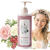 DEMIKI Shampoo for Women,Japanese Shampoo for Oily Hair, Keratin Care,Organic Rose Scent, Pink, Clarifying, Moisturizing, Anti Dandruff, Volumizing Hair Care, Sulfate Free & Paraben Free, 450ml,16oz