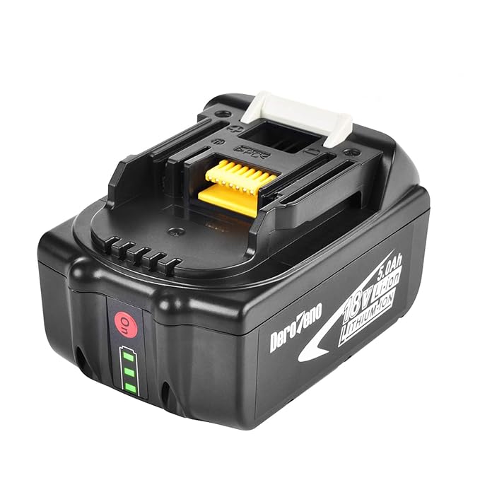 DeroTeno 18V 5,0Ah Li-ion Werkzeugakku Akku mit LED-Ladeangabe für Makita BL1850 BL1850B BL1840 BL1840B BL1830 LXT400 194205-