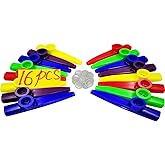 Fartime 16Pcs Plastic Kazoos With 20Pcs Kazoo Flute Diaphragms,Musical Instruments,Good Gift for Kids,A Good Companion for Uk