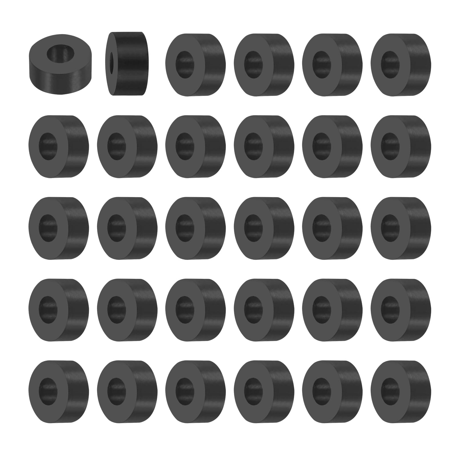 PATIKIL Multi Purpose Rubber Spacer, 50Pcs 10mm ID x 20mm OD x 10mm T Neoprene Round Anti-Vibration Isolation Pads Isolator Rubber Bushings Spacer Washer for HVAC Bolts Car Accessories