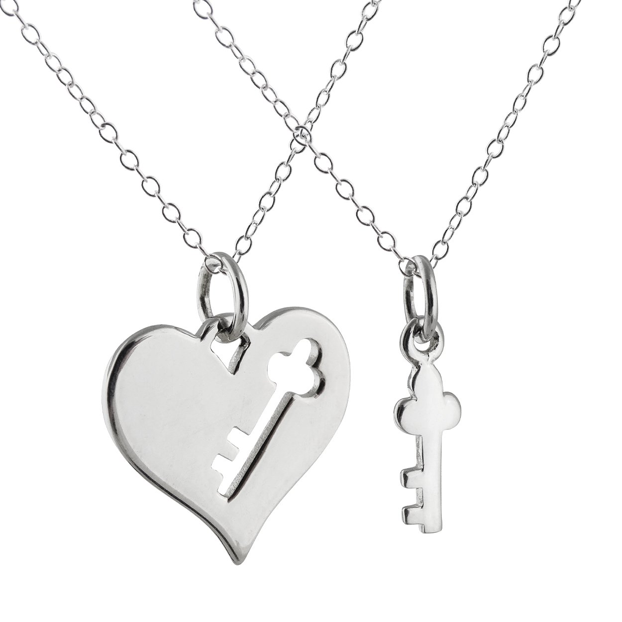 FashionJunkie4Life Love and Heart Necklaces for Women, Sterling Silver