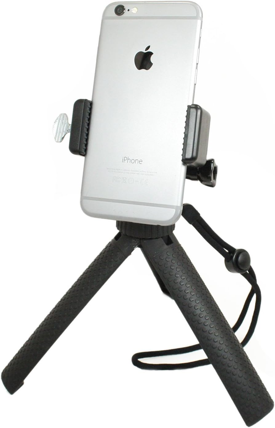 Golf Gadgets | Folding Tripod & Hand Grip Setup - Video Recording & Device Mounting System Using Your Phone. Capture Footage on The Course or Range. (Tripod Hand Grip)