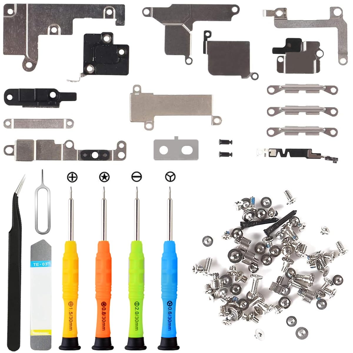 ZHUROUPU Internal Bracket Replacement Parts Metal Plate Cover Parts Bracket Repair Compatible with for iPhone Se2020 Se2 4.7", Including Full Internal Screw Set, and Repair Tool Kit