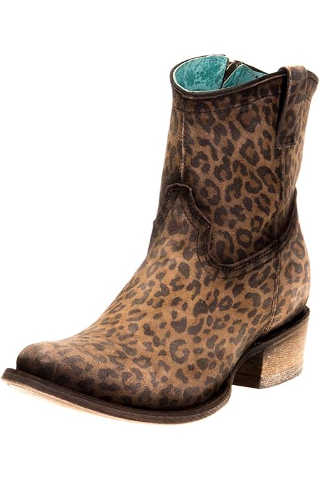 leopard print womens booties